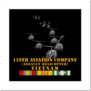 119th Aviation Company (Assault Helicopter) w VN SVC X 300 Posters and Art